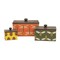 Set of 3 Garden Bugs Metal Storage Boxes Set Galvanized Rectangular Containers With Wooden Lids Ladybug Bee Dragonfly Garden Bug Pattern Decor